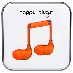 Happy Plugs In-Ear Headphones with Mic/Remote Orange